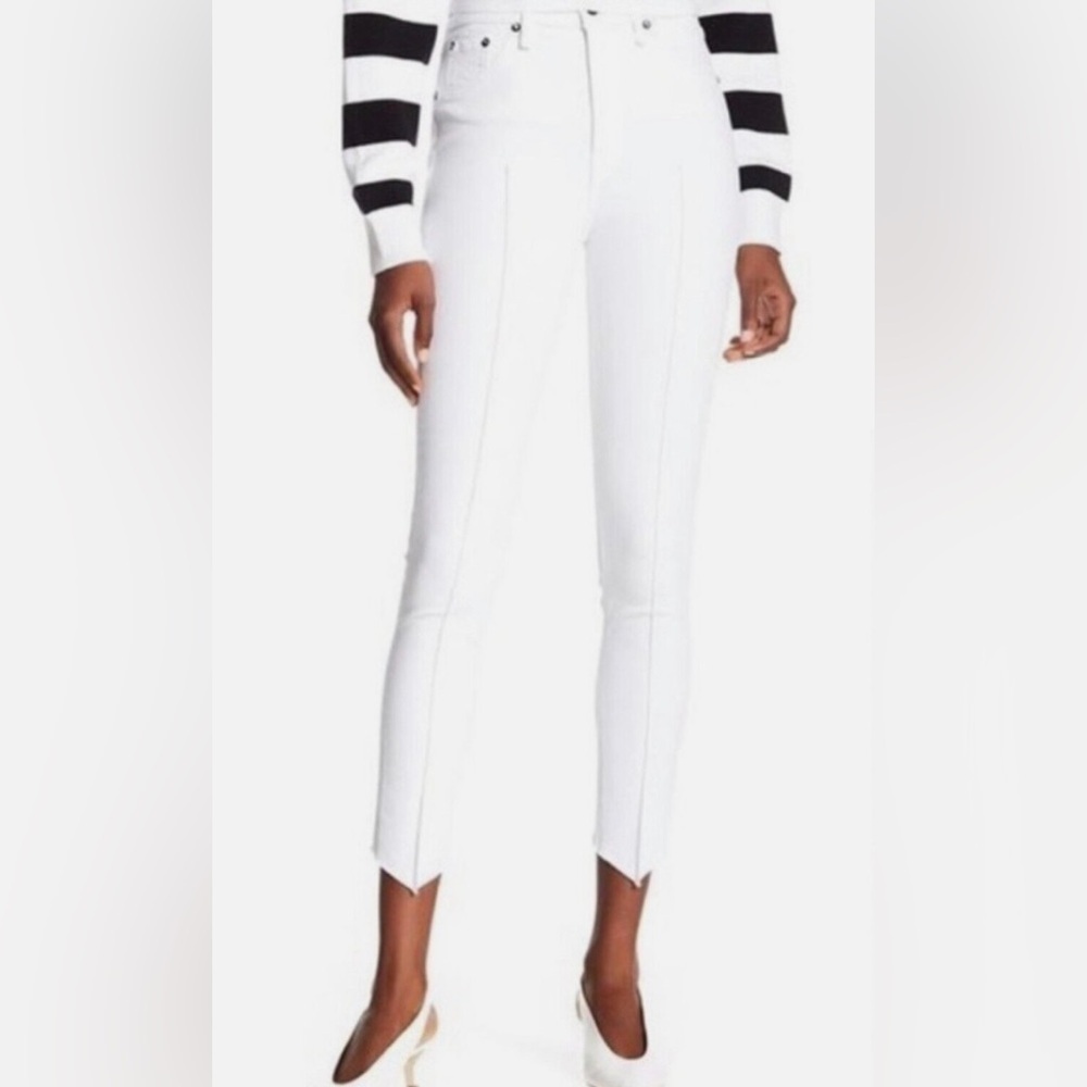 Rag & Bone - High Rise Ankle Skinny in White Manson